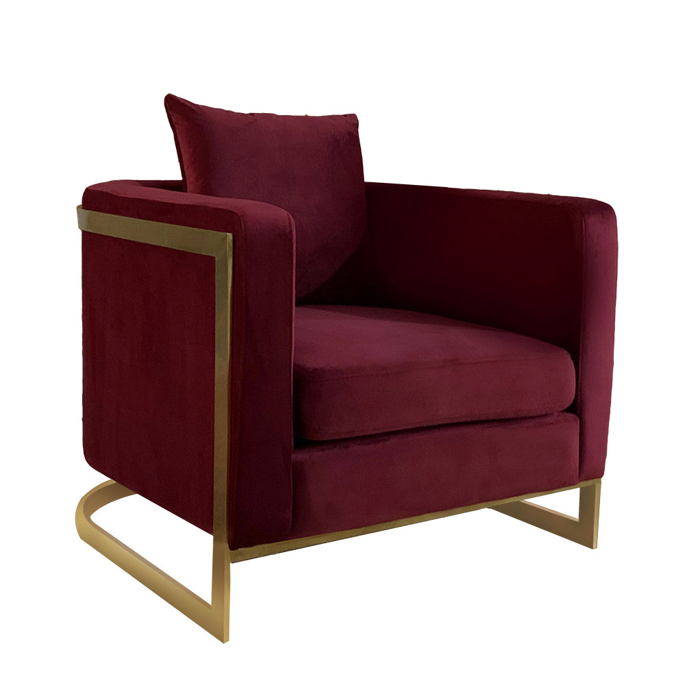 Bond Black Velvet Full Size Accent Chair