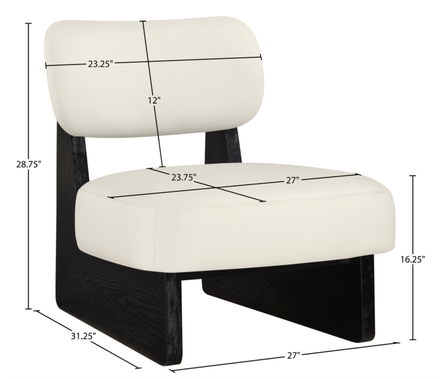 Vetra Cream Vegan Leather Upholstered Chair