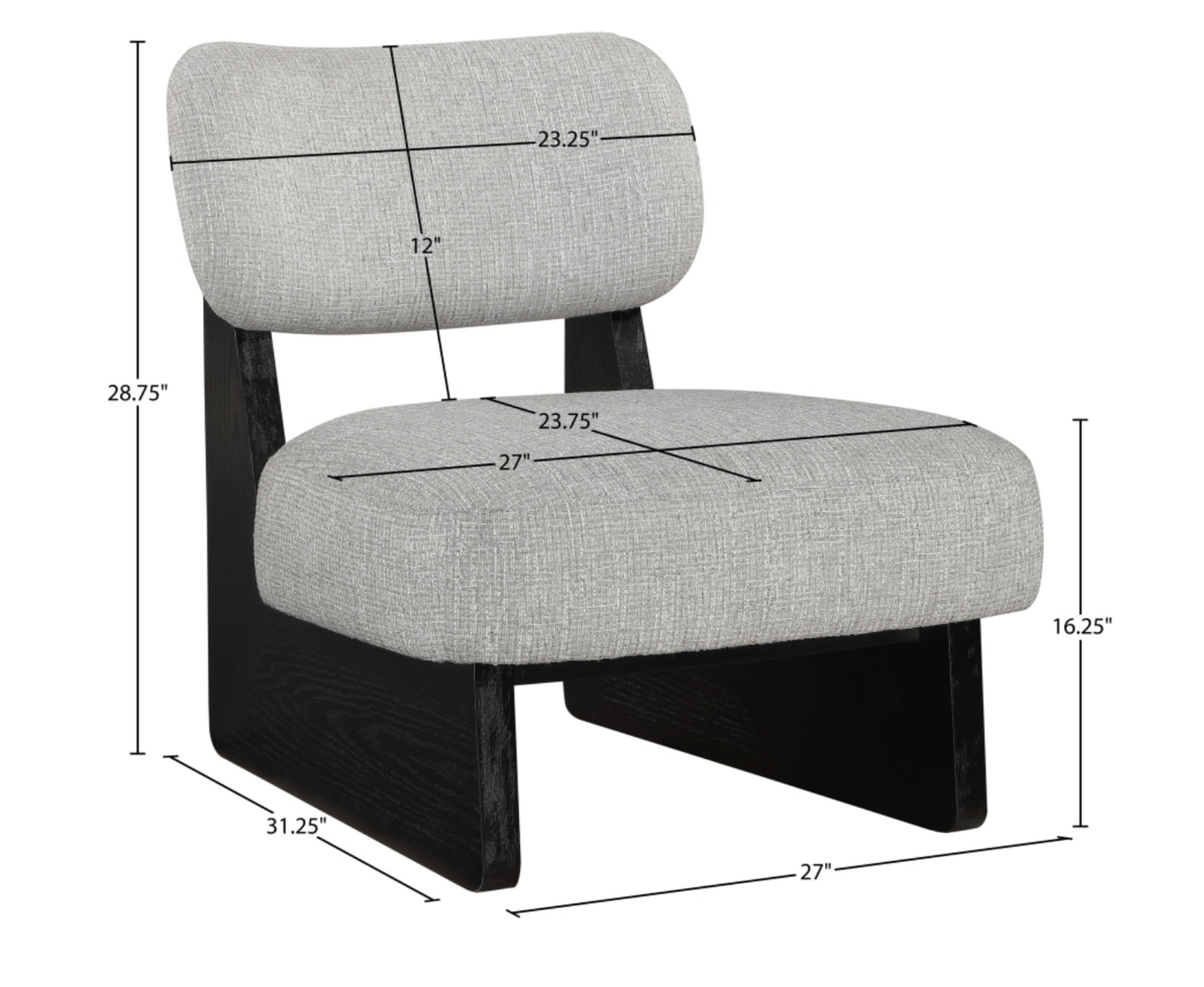 Vetra Linen Grey Textured Fabric Upholstered Chair