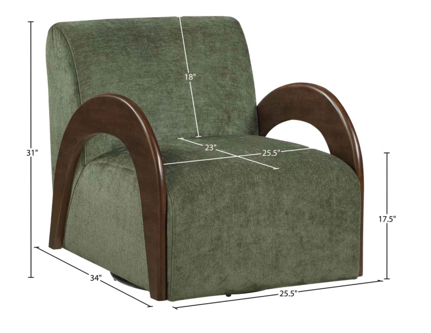 Neria Chenille Fabric Upholstered Swivel Chair