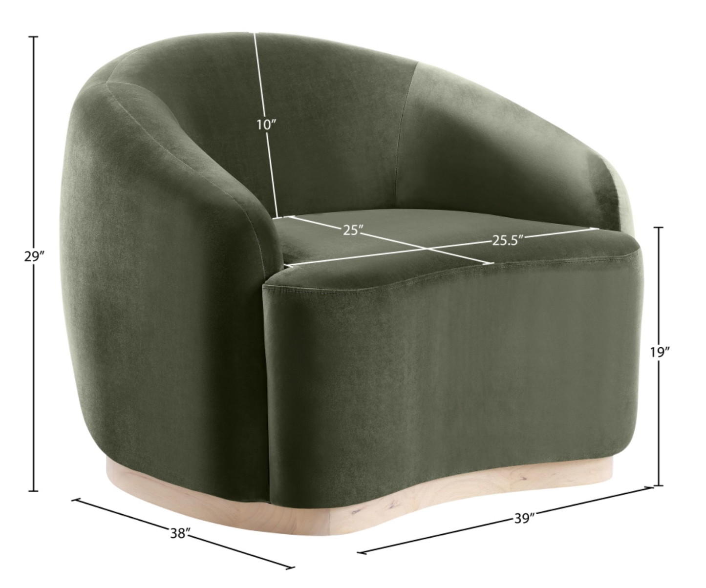 Gustavo Velvet Green Upholstered Accent Chair