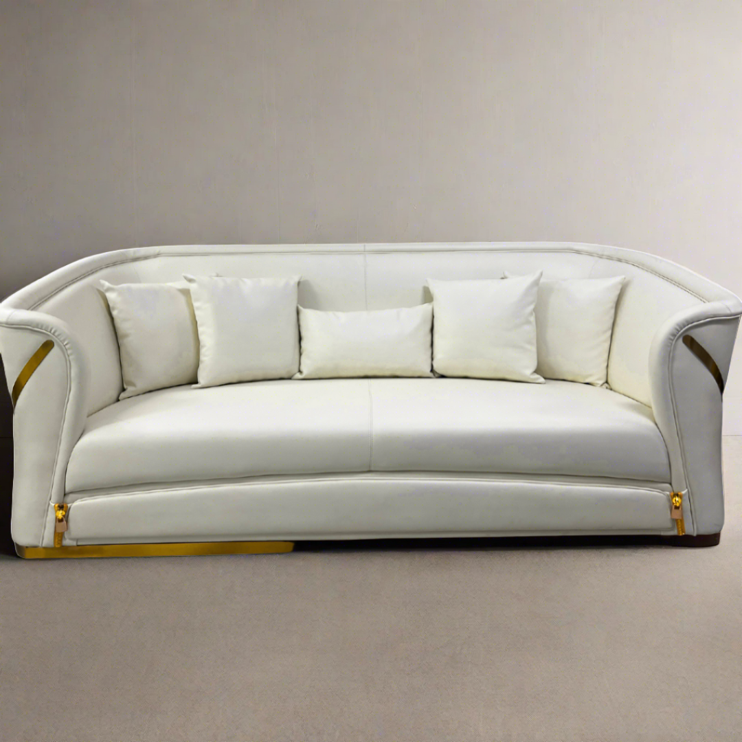 David White Napa Leather Sofa