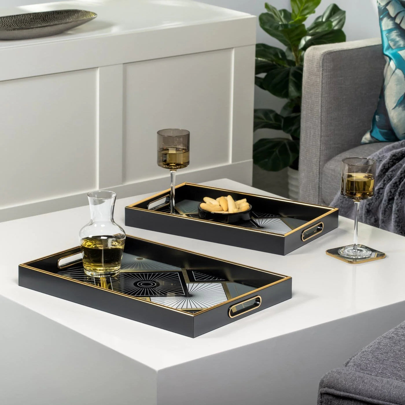 Radiant Tile Rectangle Tray 2 Piece Set