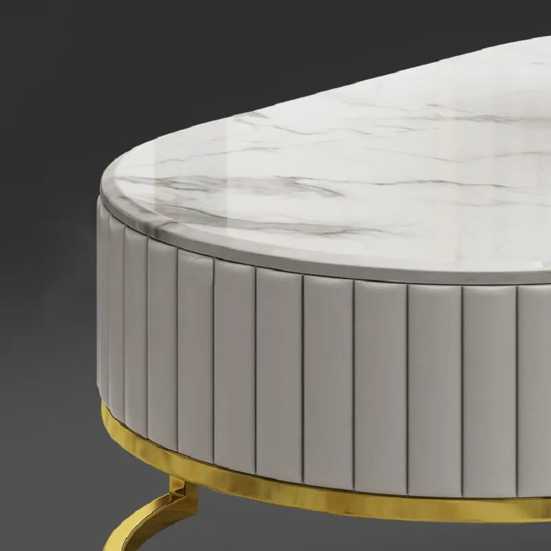 Monaco 80" White and Gold Media Stand