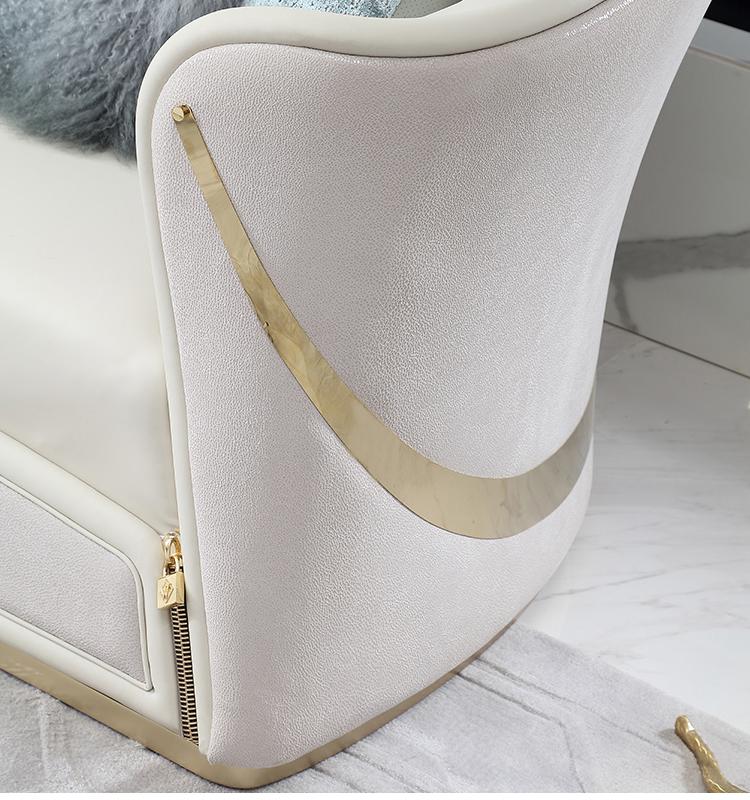 David Ivory Napa Leather Sofa Chair