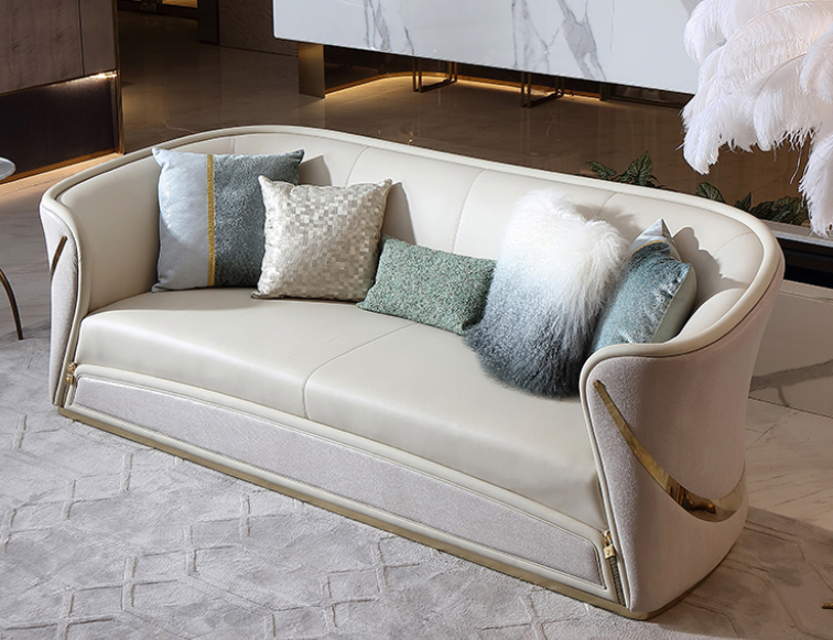 David White Napa Leather Sofa