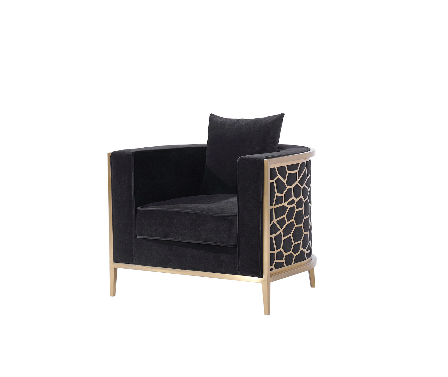 Genesis II Black Velvet Full Size Accent Chair