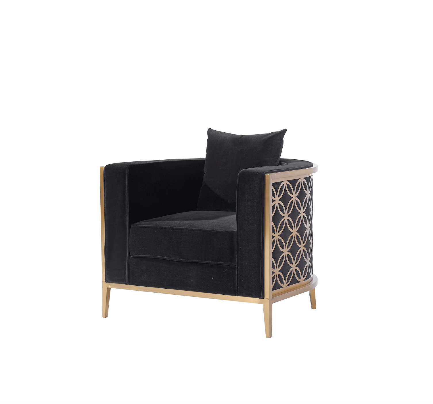 Black and gold velvet accent chair deals