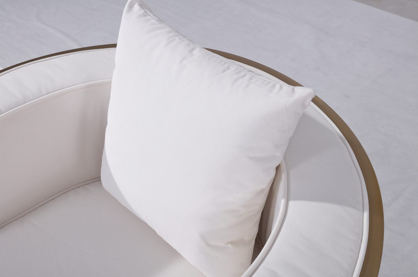 Veera White Velvet Full Size Accent Chair