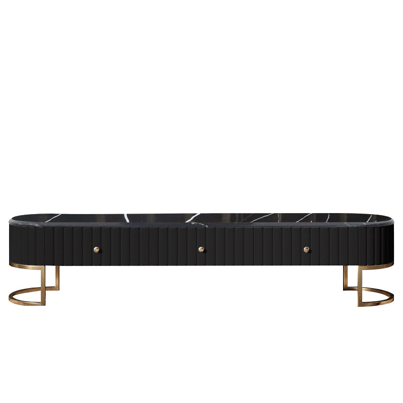 Monaco 80" Black and Gold Media Stand