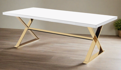 Naples White Lacquer Dining Table