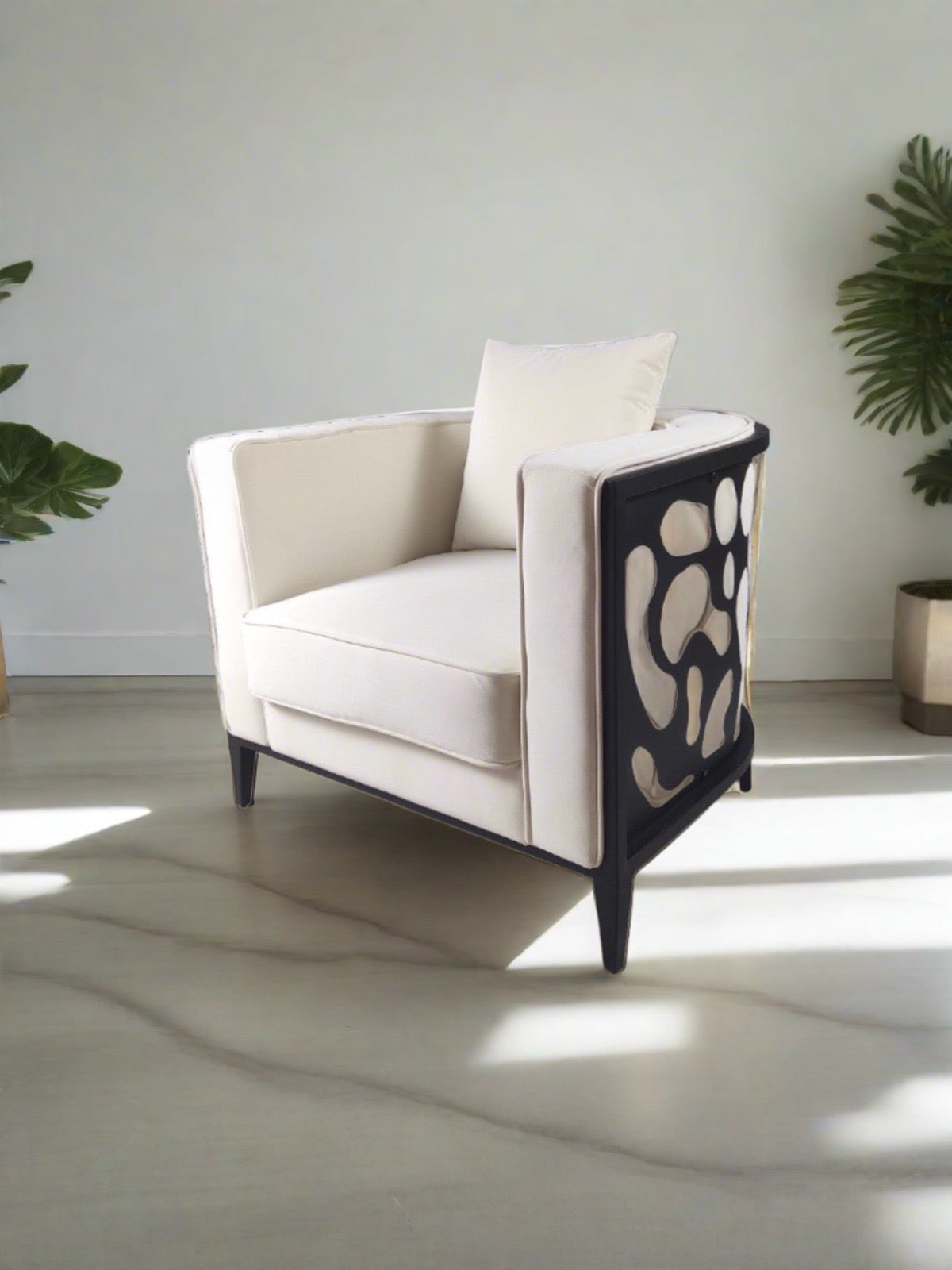 Bernice White Full Size Accent Chair