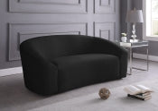 Riley 71" Black Velvet Upholstered Loveseat