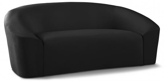 Riley 71" Black Velvet Upholstered Loveseat