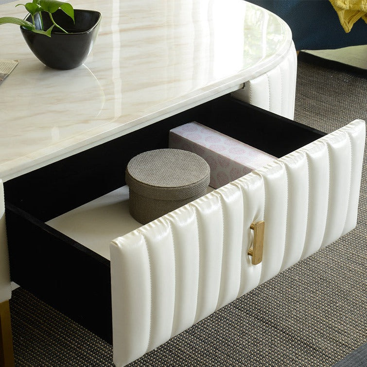 Monaco White And Gold Coffee Table