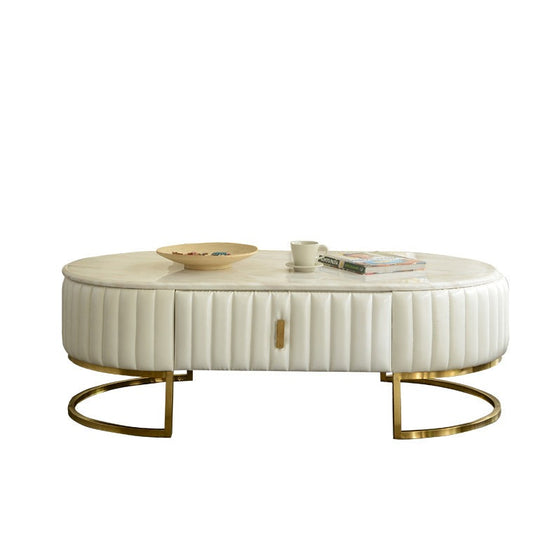 Monaco White And Gold Coffee Table