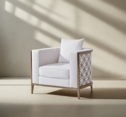 Veera White Velvet Full Size Accent Chair