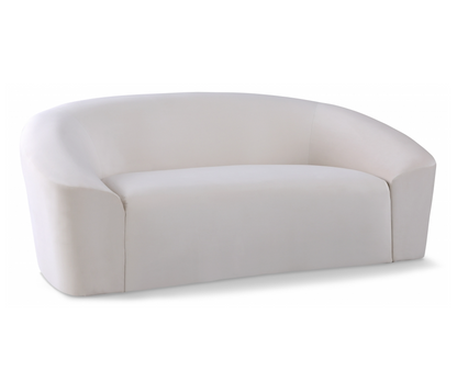 Riley 71" Cream Velvet Upholstered Loveseat