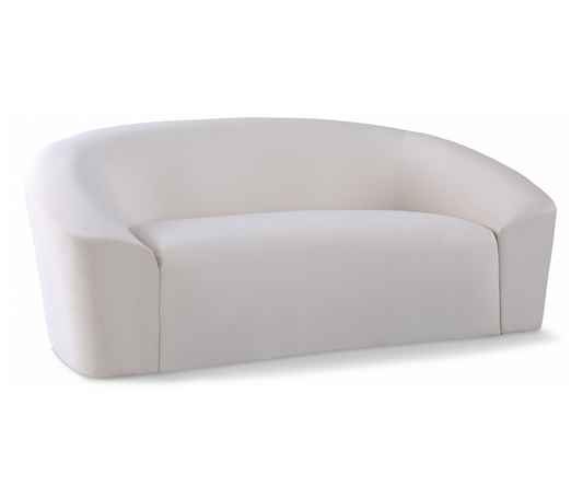Riley 71" Cream Velvet Upholstered Loveseat