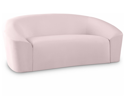 Riley 71" Pink Velvet Upholstered Loveseat