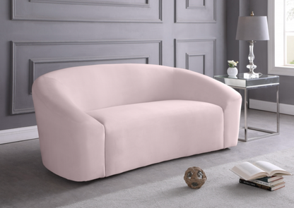 Riley 71" Pink Velvet Upholstered Loveseat