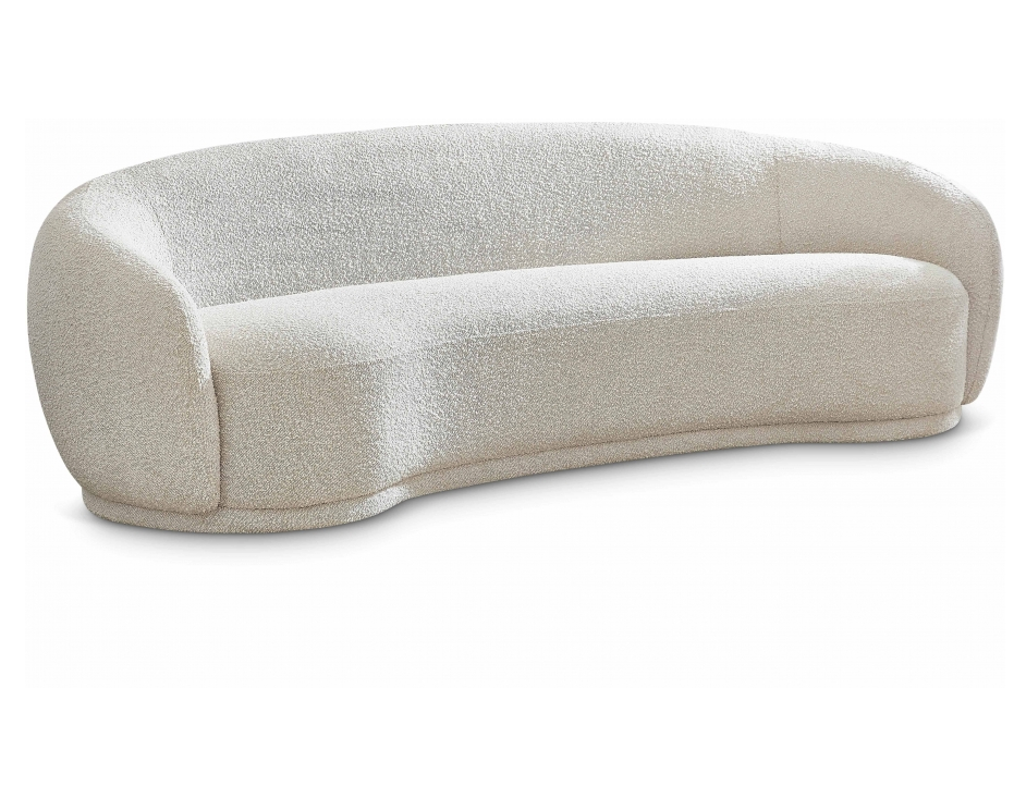 Hyde 89.5" Cream Boucle Fabric Upholstered Sofa