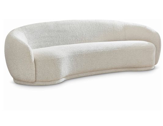 Hyde 89.5" Cream Boucle Fabric Upholstered Sofa