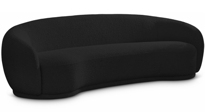 Hyde 89.5" Black Boucle Fabric Upholstered Sofa