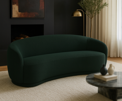 Hyde 89.5" Green Boucle Fabric Upholstered Sofa