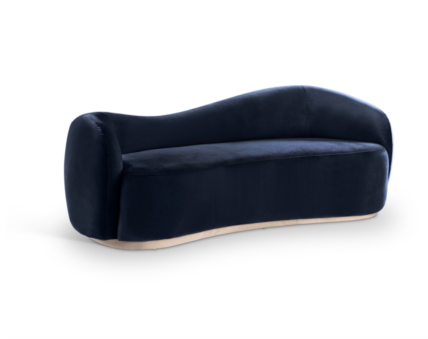 Gustavo 92.5" Blue Velvet Upholstered Sofa