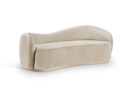 Gustavo 92.5" Cream Velvet Upholstered Sofa