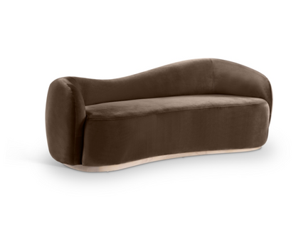 Gustavo 92.5" Brown Velvet Upholstered Sofa