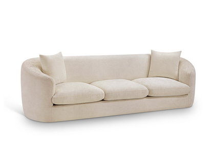 Penelope 92.5" Beige Chenille Fabric Upholstered Sofa