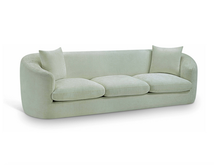 Penelope 92.5" Mint Chenille Fabric Upholstered Sofa