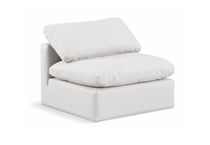 Indulge Vegan Leather Cream Upholstered Armless Modular Chair