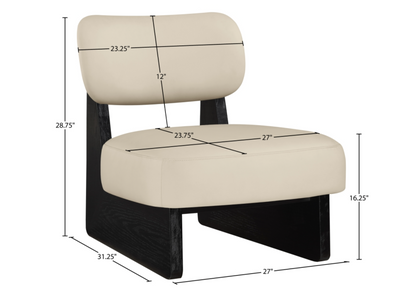 Vetra Beige Vegan Leather Upholstered Chair