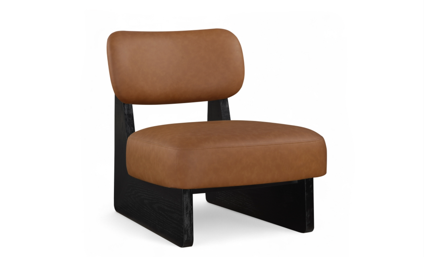 Vetra Cognac Vegan Leather Upholstered Chair