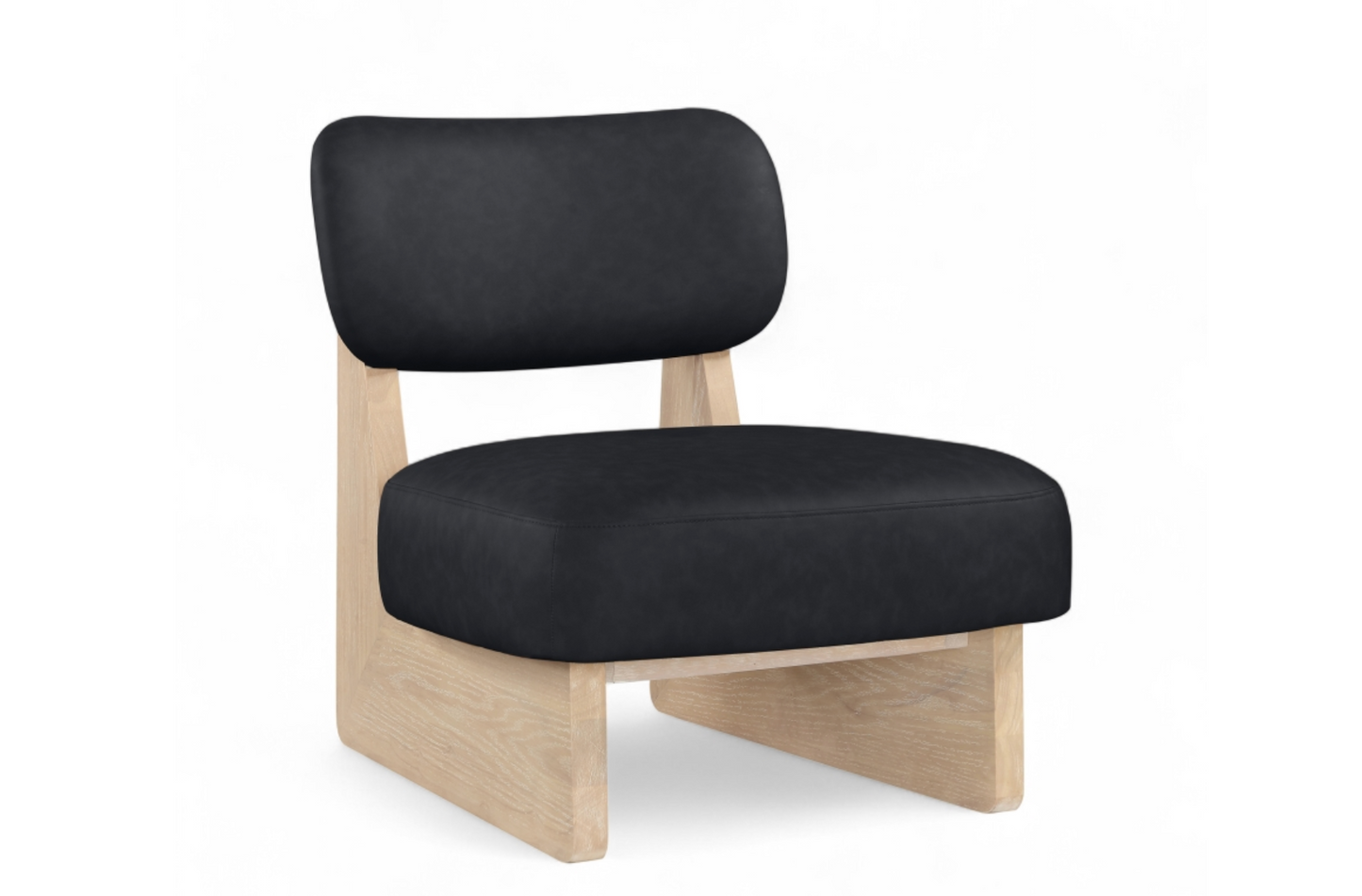 Vetra Black Vegan Leather Upholstered Chair