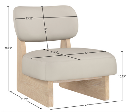 Vetra Taupe Vegan Leather Upholstered Chair