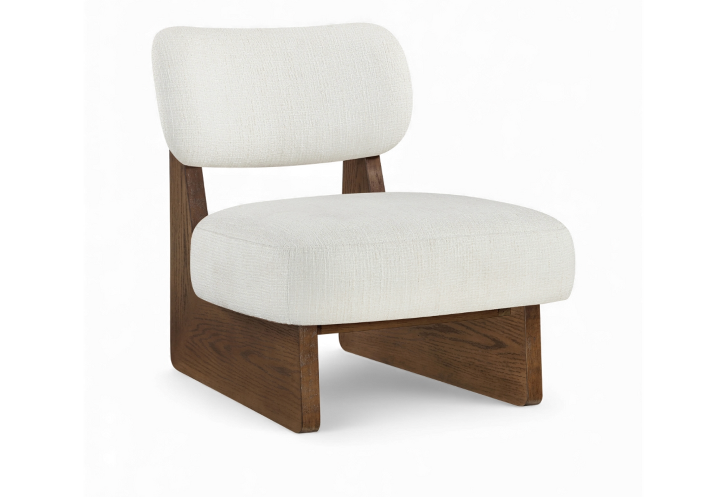 Vetra Beige Linen Textured Fabric Upholstered Chair