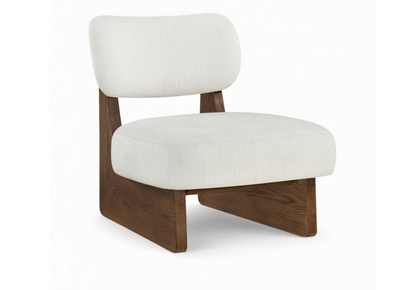 Vetra Beige Linen Textured Fabric Upholstered Chair