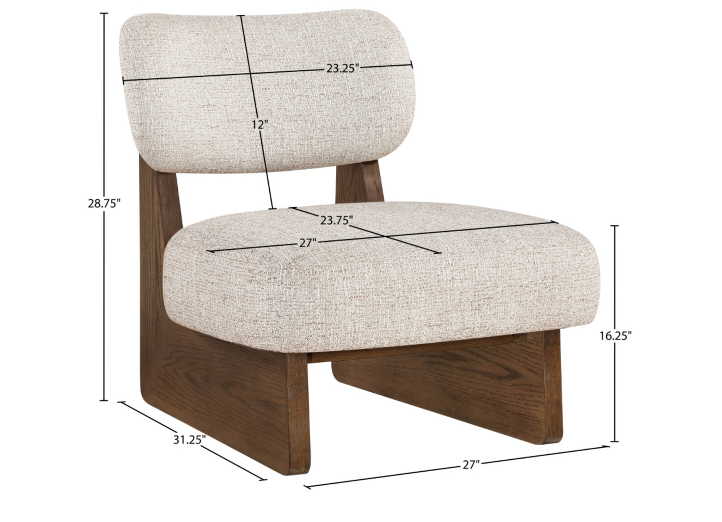Vetra Beige Linen Textured Fabric Upholstered Chair
