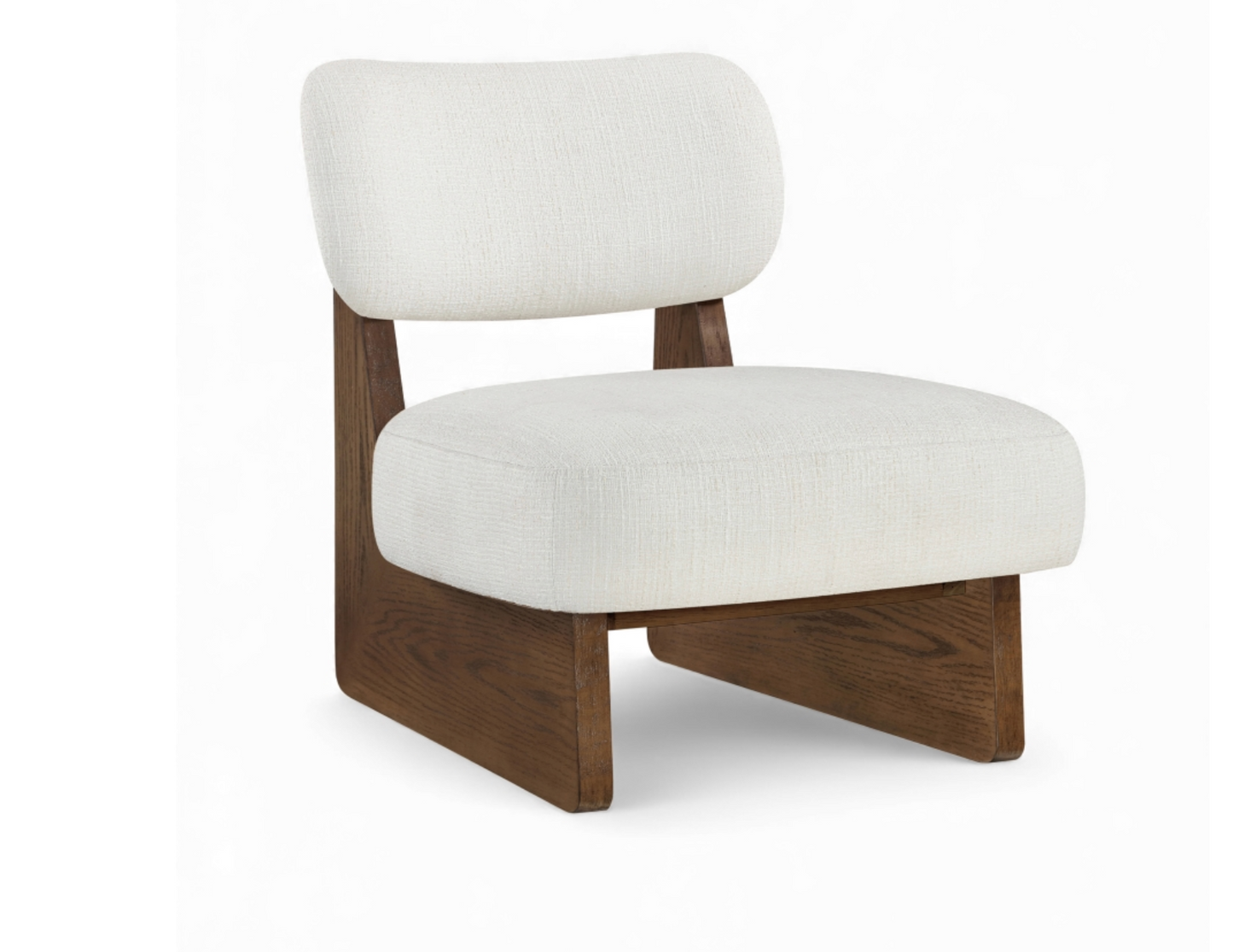 Vetra Cream Linen Textured Fabric Upholstered Chair