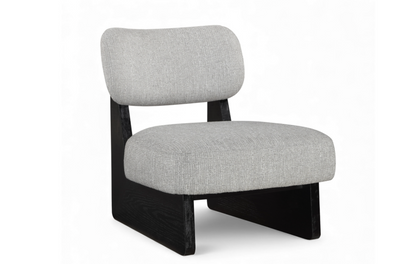 Vetra Linen Grey Textured Fabric Upholstered Chair