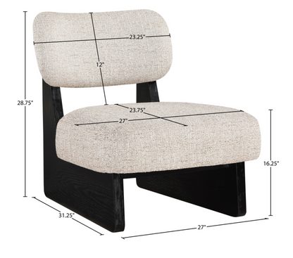 Vetra Linen Beige Textured Fabric Upholstered Chair
