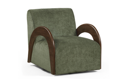 Neria Chenille Fabric Upholstered Swivel Chair