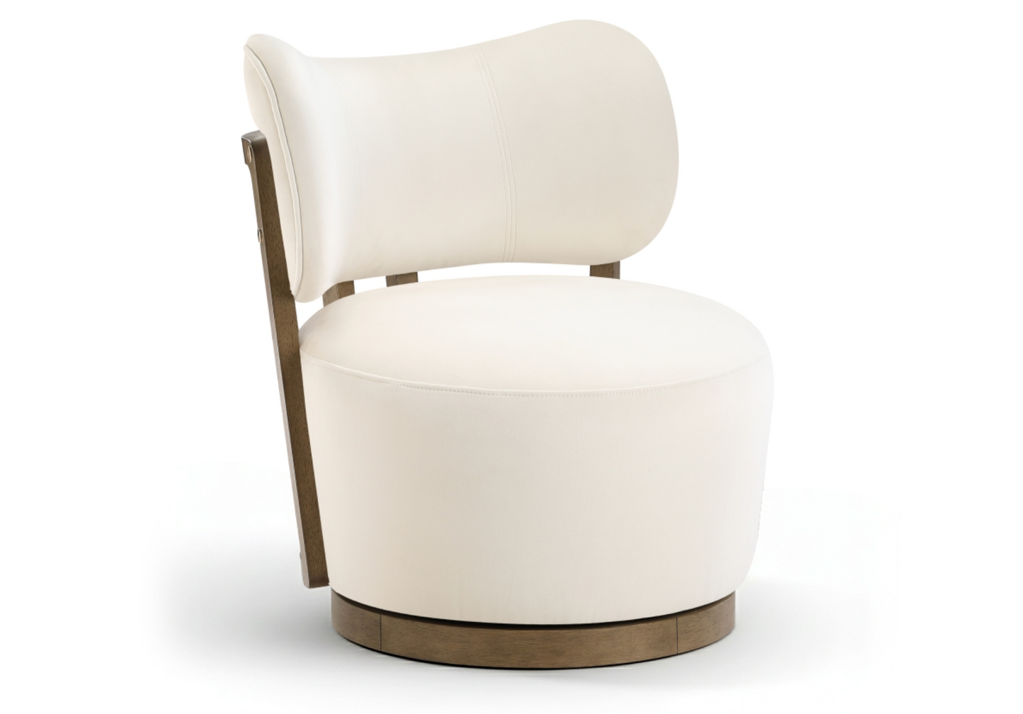 Elara Velvet Cream Upholstered Swivel Chair