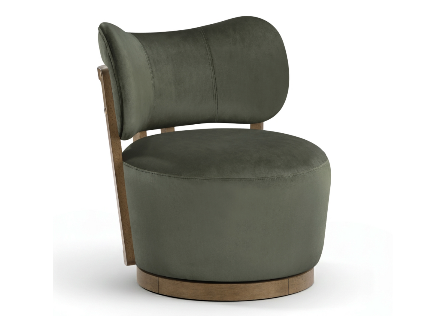 Elara Velvet Green Upholstered Swivel Chair