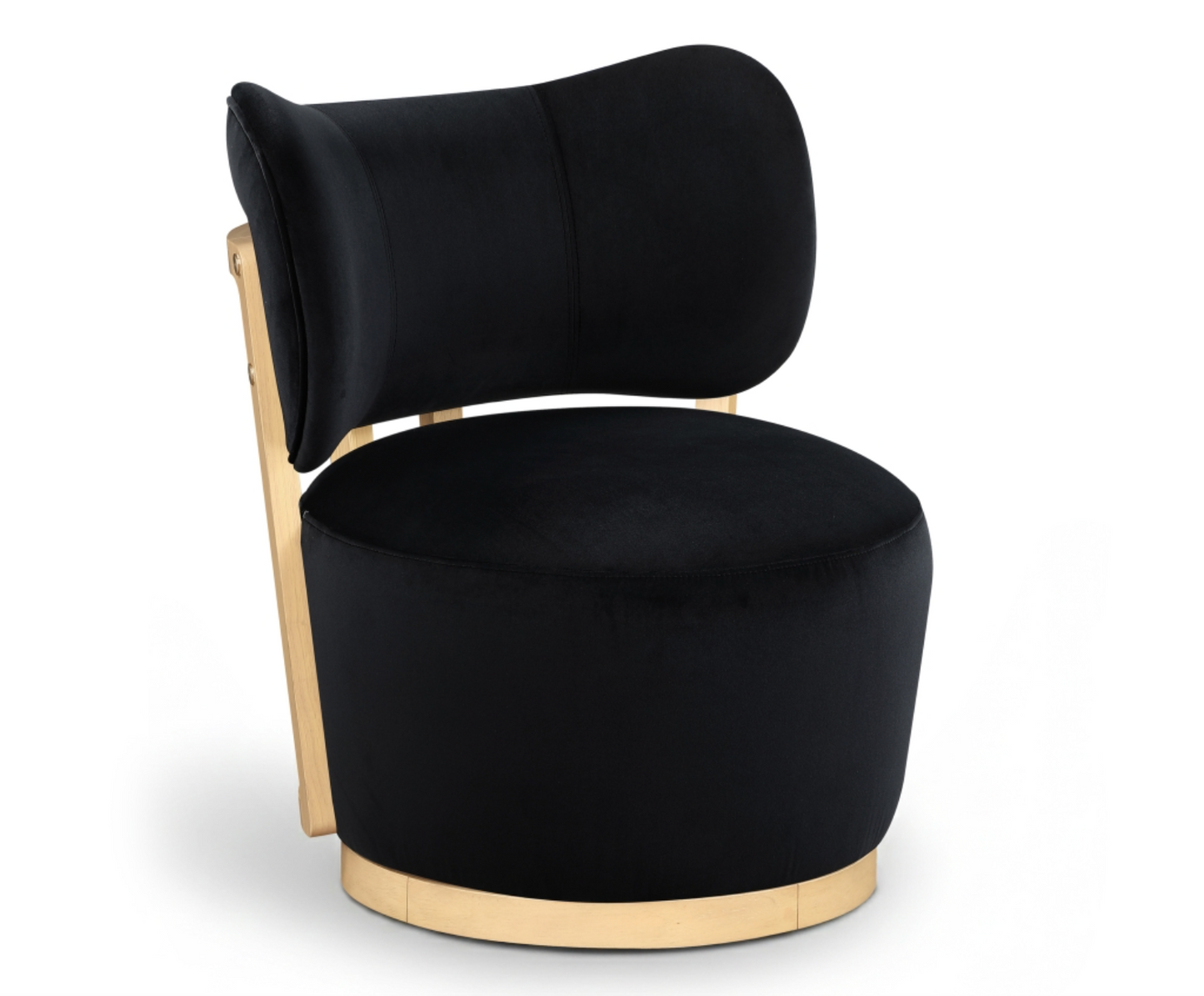 Elara Velvet Black Upholstered Swivel Chair
