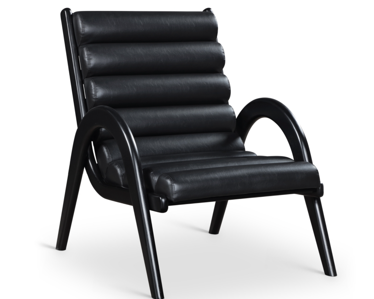 Randal Vegan Black Leather Upholstered Accent Chair